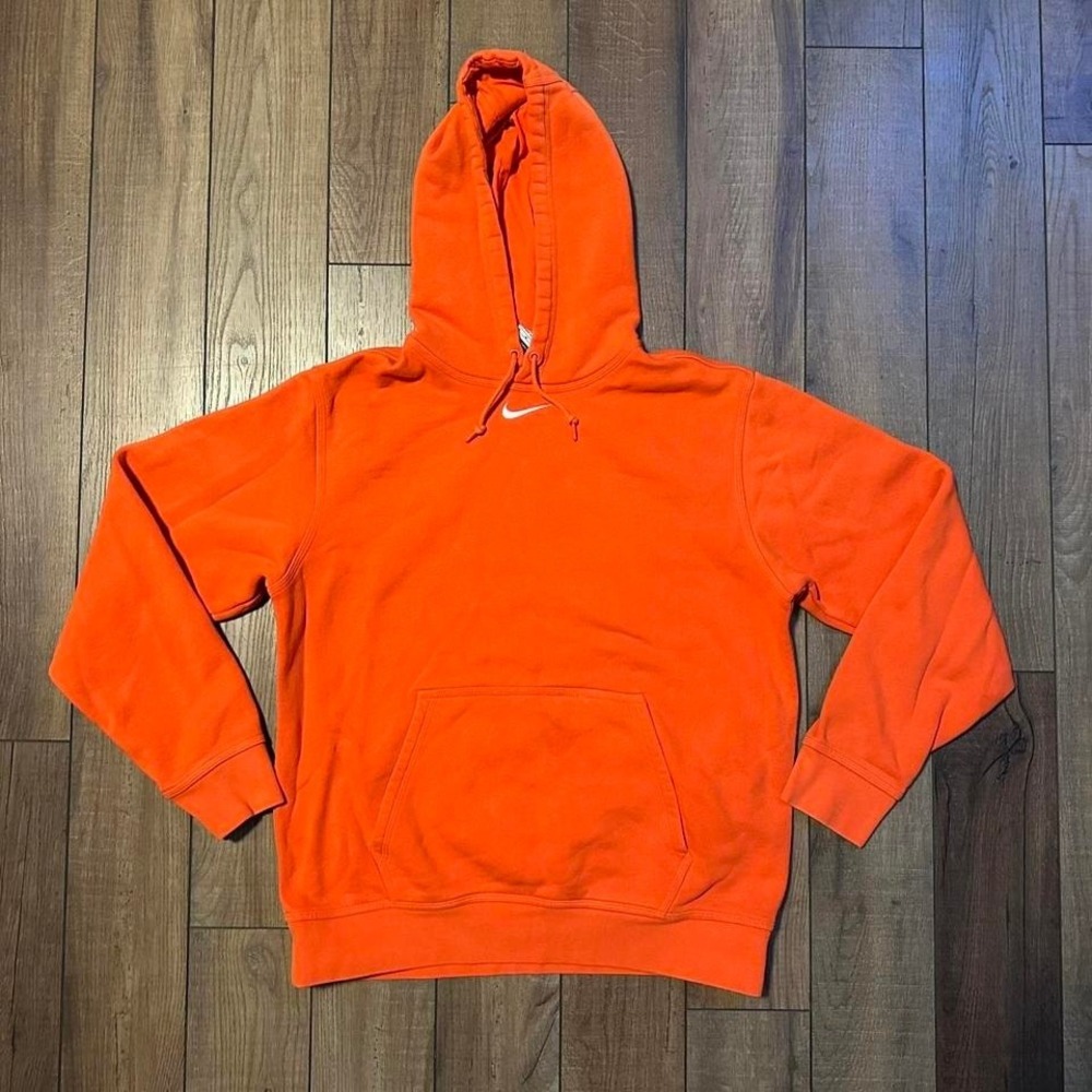 Vintage Nike Center Swoosh Hoodie Sweatshirt Men's Medium Orange